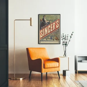 Vintage affisch med Singer symaskiner väggdekoration - Bild 2