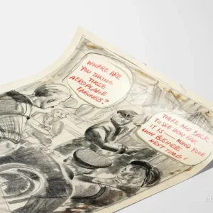 Vintage humoristisk poster med dialog på café - Bild 3