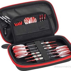 Casemaster Sentinel 6 dartfodral, rymmer extra tillbehör, spetsar, axlar och flygningar, kompatibel med stålspets mjuka spetspilar, slag vattenbeständigt tactech skal, röd dragkedja 719265553595 Casemaster Sentinel 6 dartfodral, rymmer extra tillbehör, spetsar, axlar och flygningar, kompatibel med stålspets mjuka spetspilar, slag vattenbeständigt tactech skal, röd dragkedja 719265553595