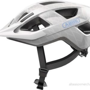 ABUS Aduro 3.0 LED cykelhjälm sportig cityhjälm i snygg design för vardagliga och sportiga turer med bakljus dam herr storlek M, vit 4003318946387