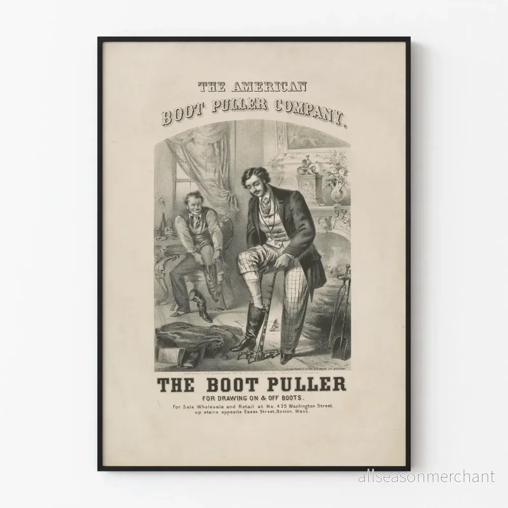 Vintageposter The Boot Puller Company - retro väggdekoration