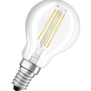 OSRAM LED Base Classic P lampa i droppform med E14 bas/inte dimbar/ersättning för 40 watt/filamentstil klar/varm vit 2700 Kelvin / 3 pack 4058075819337