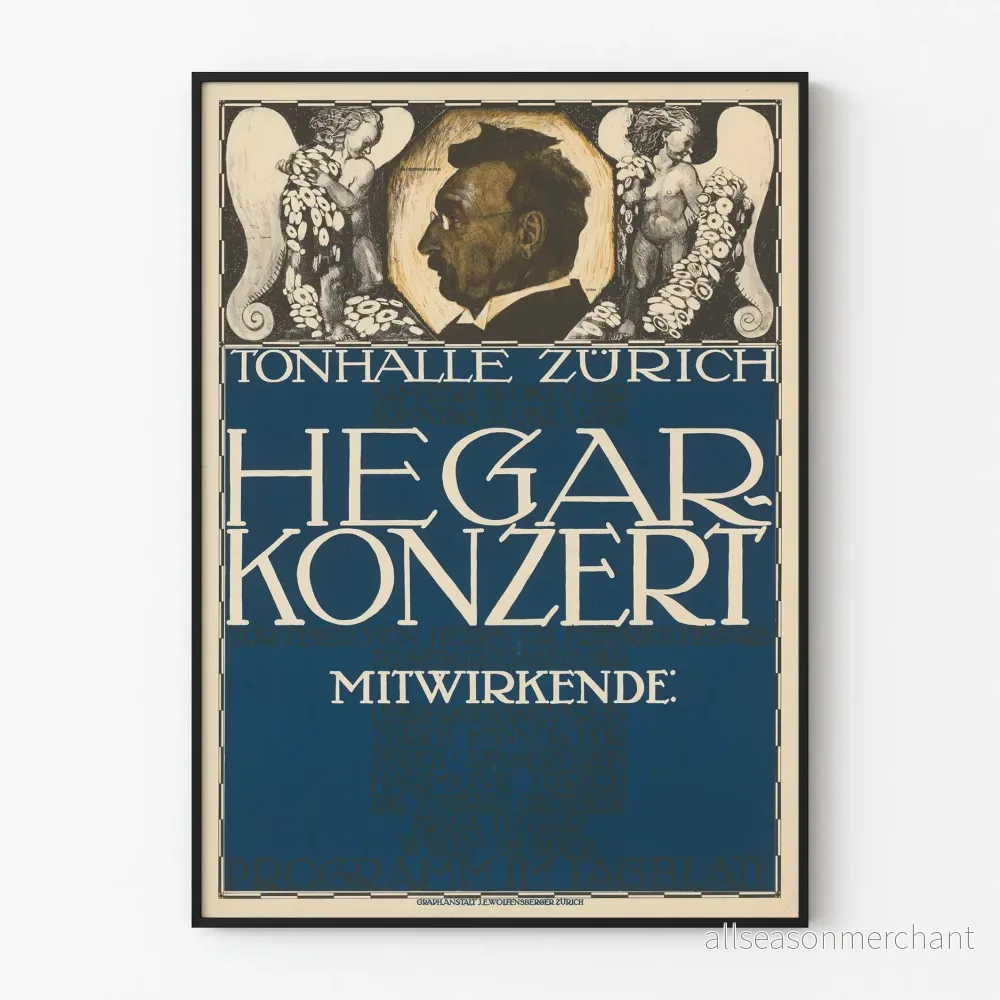 Konsertaffisch för Hegar på Tonhalle Zürich