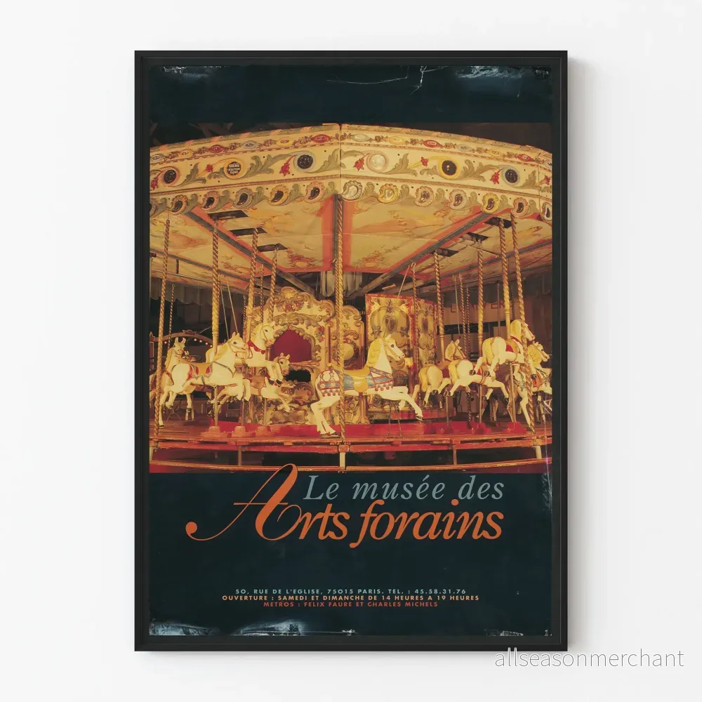 Vintageposter av Le Musée des Arts Forains - Gammal karusell