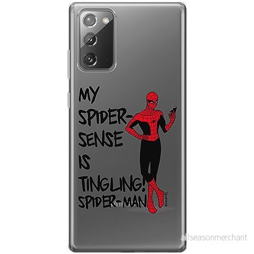 ERT GROUP mobiltelefonfodral för Samsung GALAXY NOTE 20 originalt och officiellt licensierat Marvel mönster Spider Man 024 optimalt anpassad till formen på mobiltelefonen, gedeeltelijk transparant 5905795000486