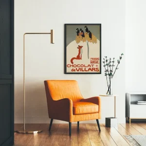 Vintageposter Chocolat de Villars väggdekoration - Bild 2