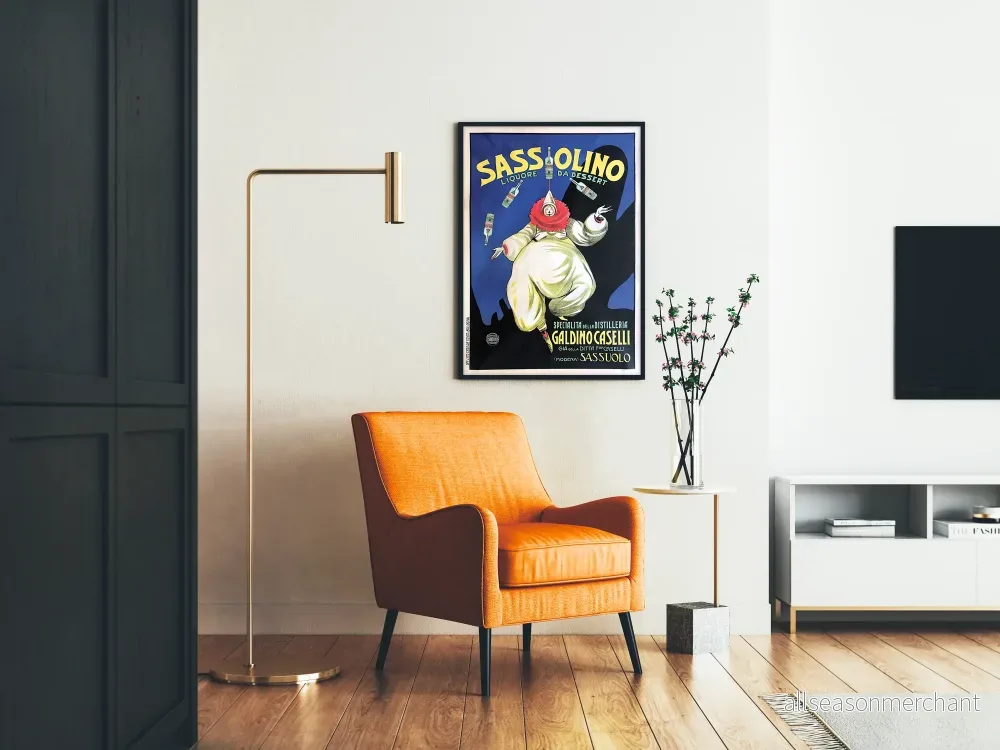Vintageposter Sassolino Dessertlikör - Retro väggdekoration - Bild 2