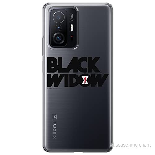 ERT GROUP mobiltelefonfodral för Xiaomi 11T 5G / PRO originalt och officiellt licensierat Marvel mönster Black Widow 010 anpassad till formen på mobiltelefonen, gedeeltelijk transparant 5904805554209