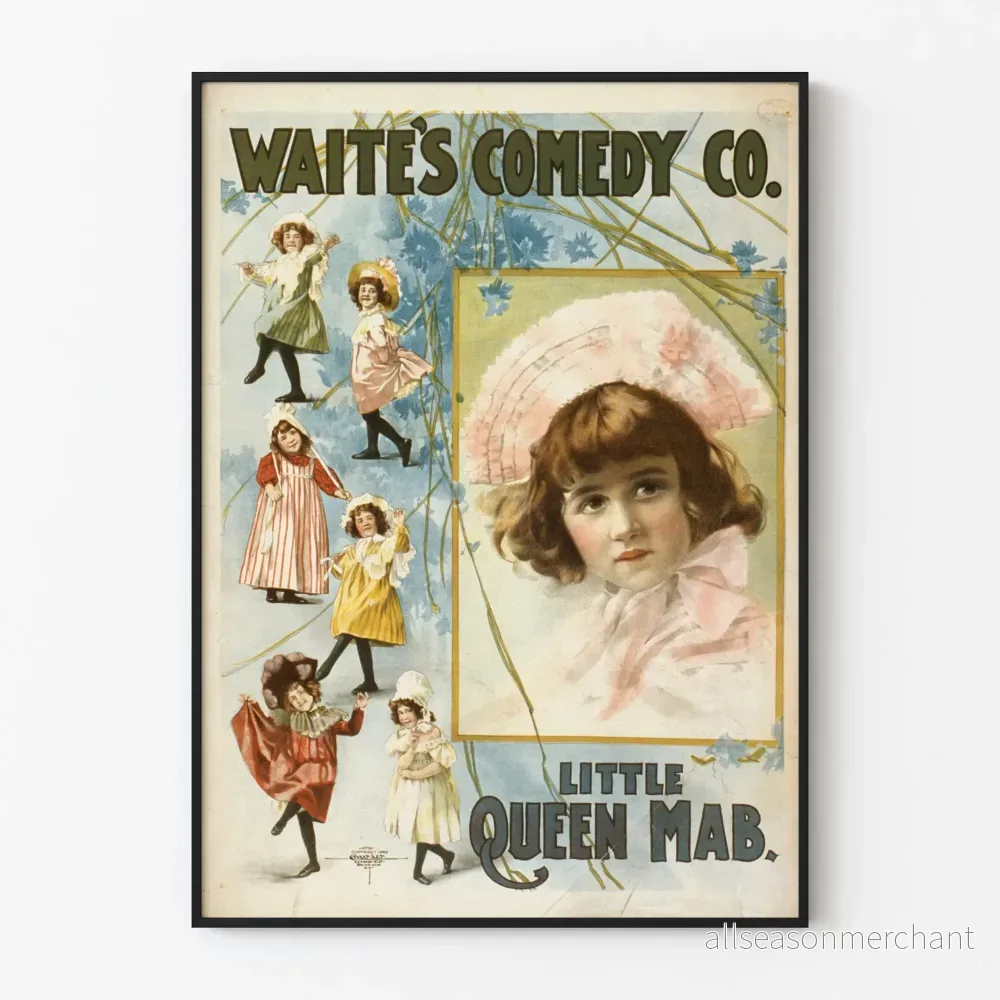 Vintageposter Little Queen Mab av Waite's Comedy Co.