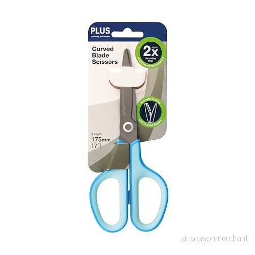 PLUS Japan, Fitcut Curve rostfri sax i blått, 17,5 cm lång 4977564674960