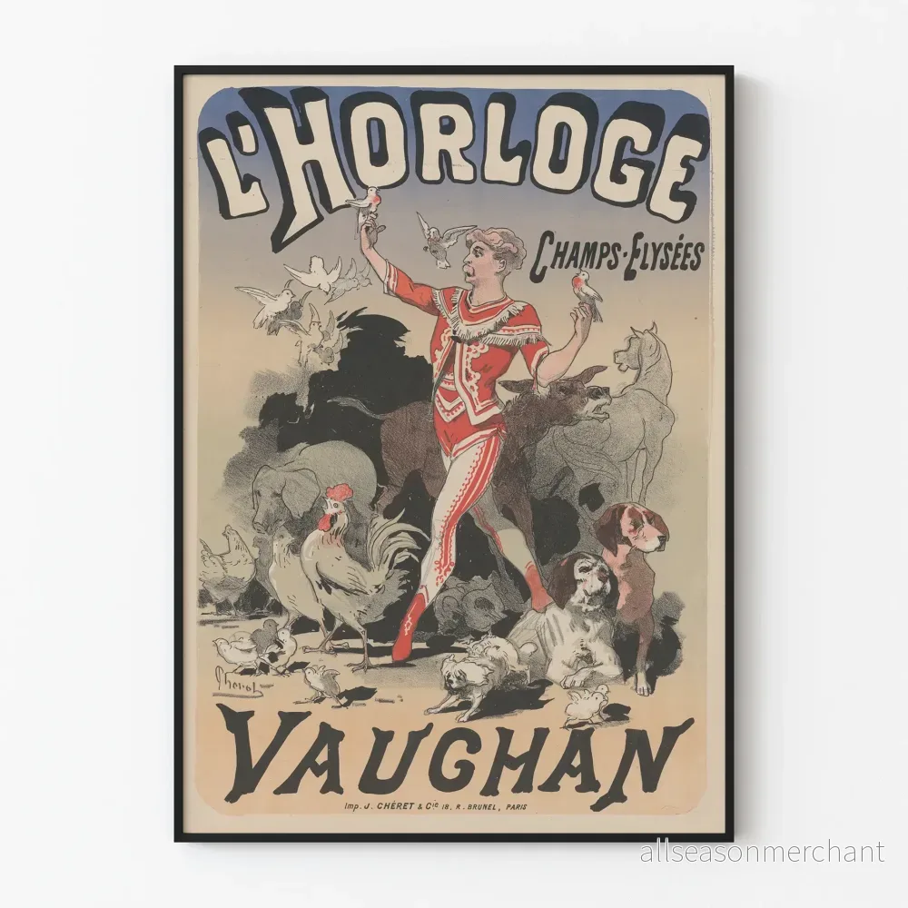 Vintageposter L'Horloge Vaughan - Rustik väggdekoration