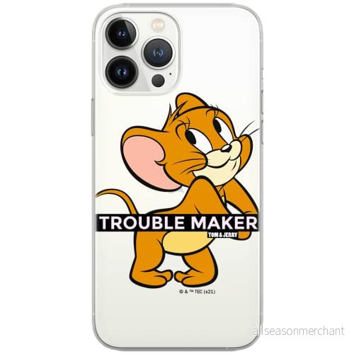 ERT GROUP mobiltelefonfodral för Apple Iphone 5/5S/SE originalt och officiellt licensierat Tom and Jerry mönster 012 Vit optimalt anpassad till formen på mobiltelefonen, gedeeltelijk transparant 5904805271168
