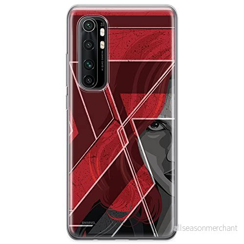 ERT GROUP mobiltelefonfodral för Xiaomi MI NOTE 10 Lite originalt och officiellt licensierat Marvel mönster Black Widow 002 anpassad till formen på mobiltelefonen, fodral tillverkad av TPU plast 5904805591907