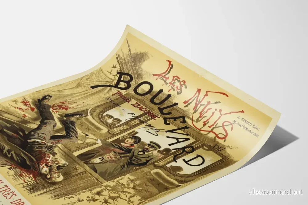 Vintageposter Les Nuits du Boulevard - Dramatisk väggdekoration - Bild 3