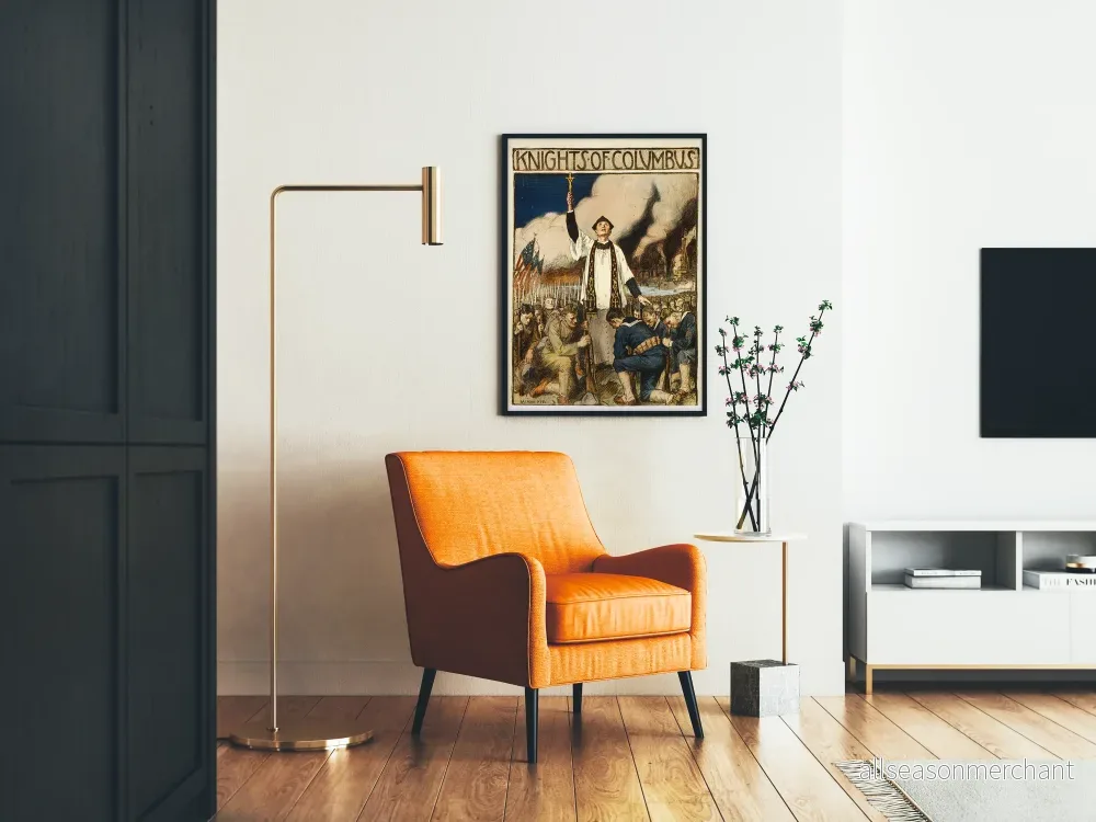 Vintagemurposter av Knights of Columbus med bönefulla soldater - Bild 2