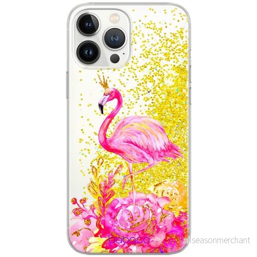 ERT GROUP mobiltelefonfodral för Apple Iphone 11 PRO originalt och officiellt licensierat Babaco mönster Flamingo 006 Vit optimalt anpassad till formen på mobiltelefonen, med glitter overflow effekt 5903040105658