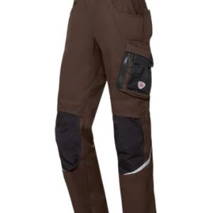 BP latzos, stretch byxhållare med klämfästen, 285,00 g/m² tygblandning, brun/svart, 48/50s 4055301619044