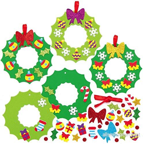 Baker Ross AX504 julkransar pysselset för barn 8 stycken, festliga kreativa set och pysselbehov pyssel dekoration till jul 5051174111066