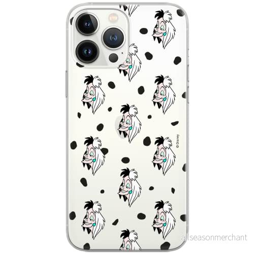 ERT GROUP mobiltelefonfodral för Iphone 13 PRO MAX originalt och officiellt licensierat Disney mönster Cruella 005 Vit optimalt anpassad till formen på mobiltelefonen, gedeeltelijk transparant 5903932862362