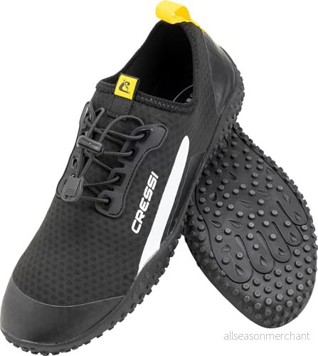 Cressi Sonar Shoes Unisex Vuxen Vattensko med Mikroperforerat Tyg, Svart/Gul, 46 EU (11 UK) 8022983223988