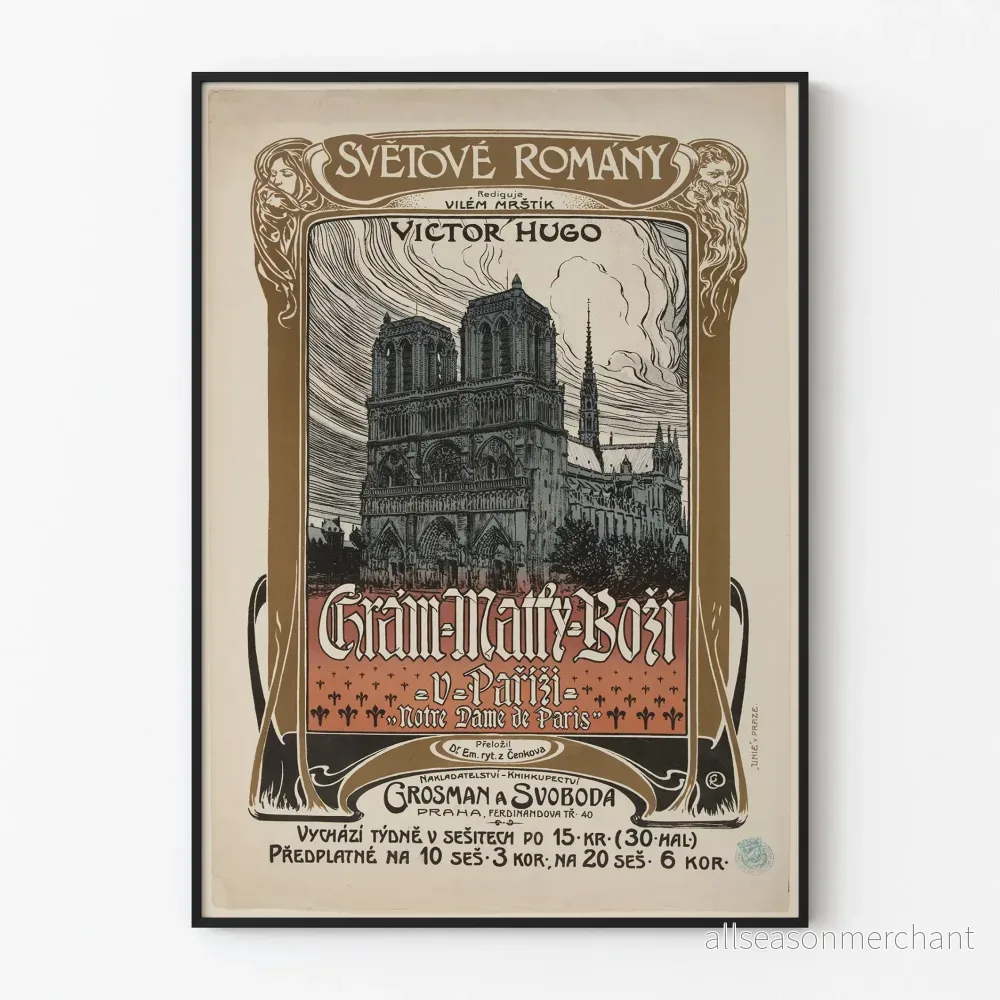 Vintageposter Notre Dame de Paris Victor Hugo - Bild 1