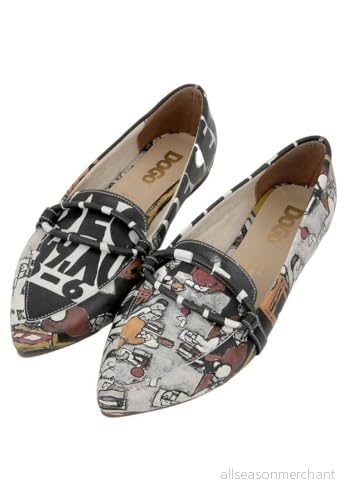 DOGO Kvinnors veganläder flerfärgade platta skor Supper Motif 37, Material: Polyester, 37 EU 8680544271092