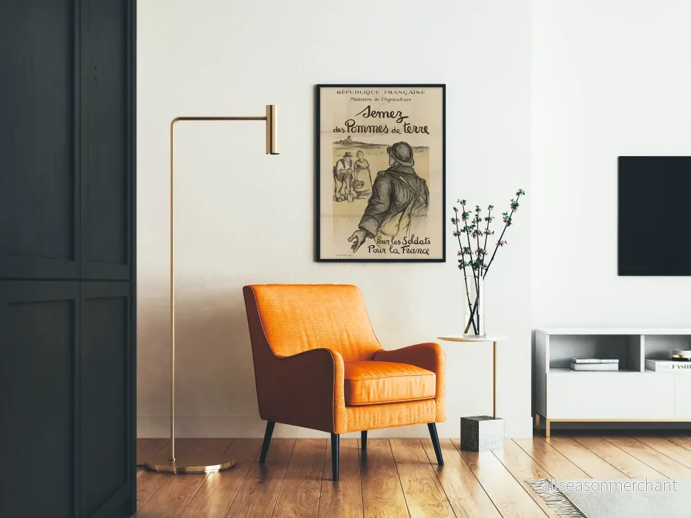Vintageposter av Franska Republiken, Jordbruksdepartementet - Plantera Potatis - Bild 2