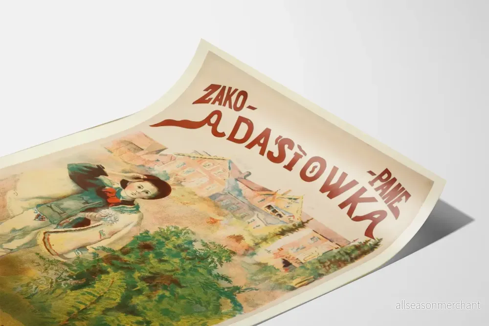 Vintageposter Zakopane Adasiowka väggdekoration - Bild 3