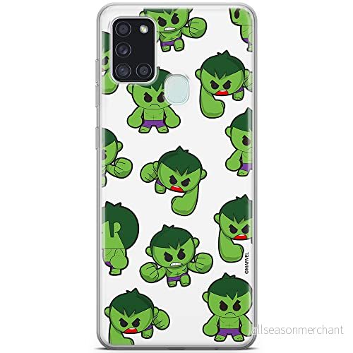 ERT GROUP mobiltelefonfodral för Samsung A21s originalt och officiellt licensierat Marvel mönster Hulk 006 optimalt anpassad till formen på mobiltelefonen, fodral tillverkad av TPU plast 5904805240843