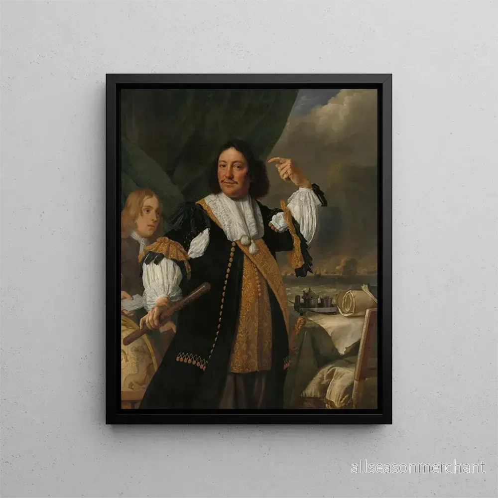 Målning Aert van Nes 1626-1693 Vice-amiral – Bartholomeus van der Helst | Konsttryck Målning Aert van Nes 1626-1693 Vice-amiral – Bartholomeus van der Helst | Konsttryck