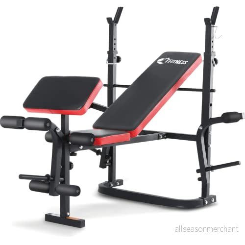 FFitness multifunktionell vikbar styrketräning, bröstträning, med stångstöd och justerbart ryggstöd 769322298938