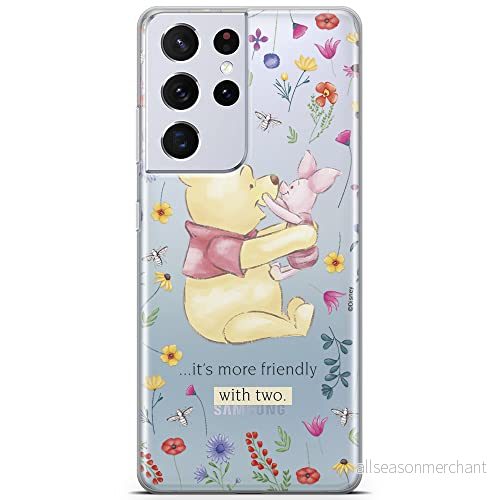 ERT GROUP mobiltelefonfodral för Samsung S21 ULTRA originalt och officiellt licensierat Disney mönster Winnie the Pooh and friends 030 anpassad till formen på mobiltelefonen, gedeeltelijk transparant 5903932388787