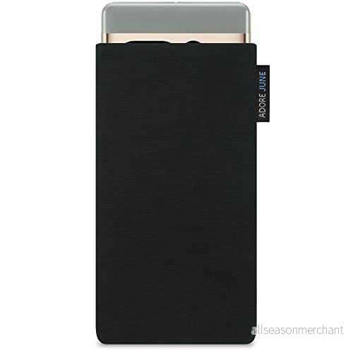 Adore June Klassisk svart väska kompatibel med Pixel 7 Pro mobiltelefonväska tillverkad av slitstarkt Cordura tyg displayrengöringseffekt, i Europa 4260764580552