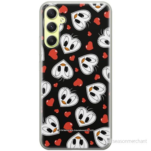 ERT GROUP mobiltelefonfodral för Samsung A34 5G originalt och officiellt licensierat Looney Tunes mönster Tweety 018 optimalt anpassad till formen på mobiltelefonen, fodral tillverkad av TPU plast 5905795122003