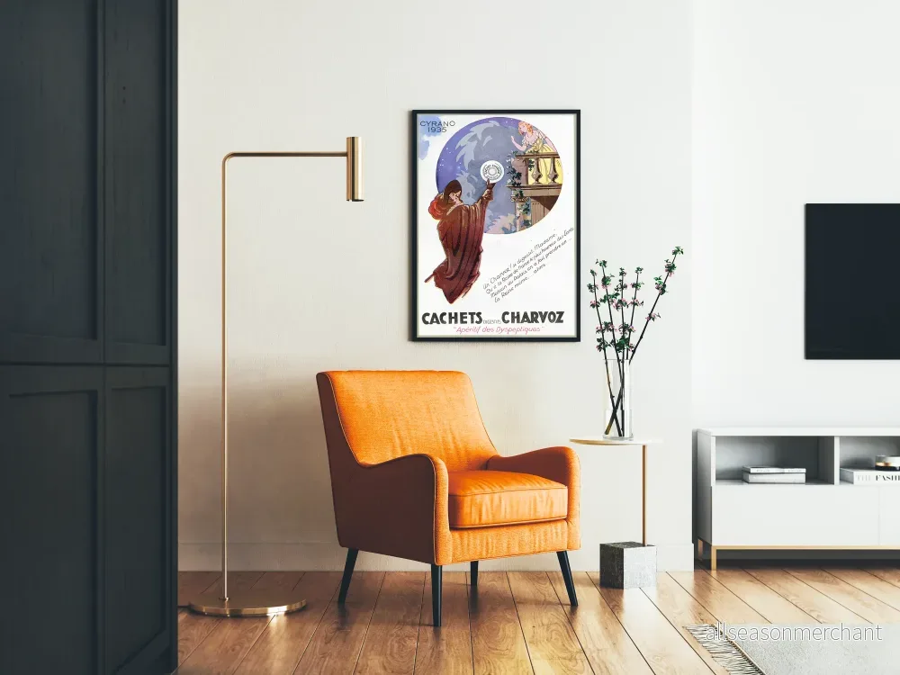 Vintageposter Cachets Digestifs Charvoz 1935 retro väggdekoration - Bild 2