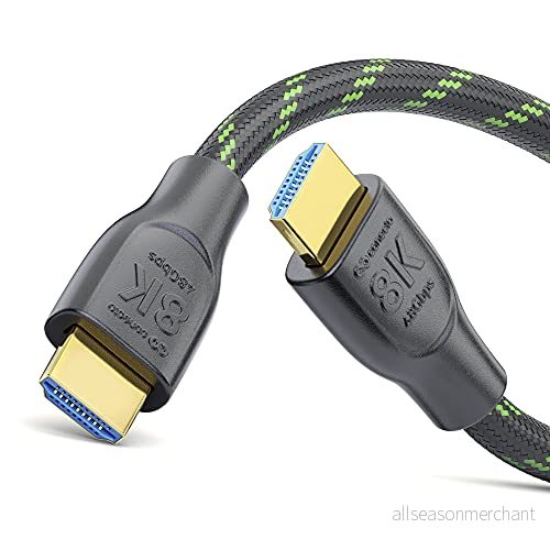 conecto HDMI 2.1 kabel, 8K UltraHD, kabel 60 Hz/4K 120 Hz, 48 GB/s dataöverföring, svart/grön, 2,00 m 4250684933965