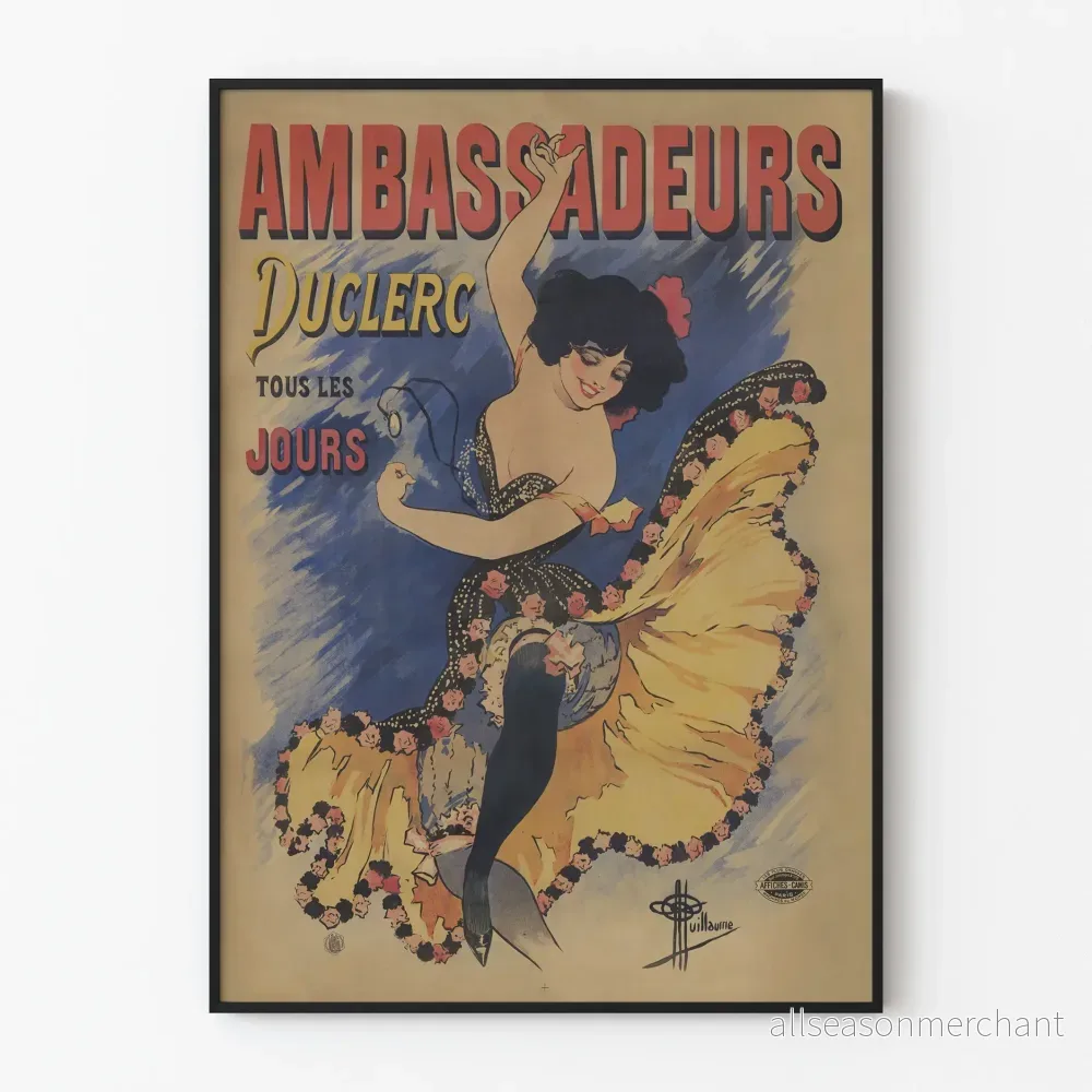Vintageaffisch Ambassadörer Duclerc för väggdekoration