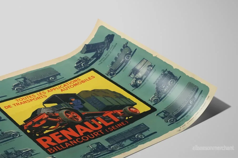 Vintage Renault Billancourt poster för alla transportapplikationer inom bilindustrin - Bild 2