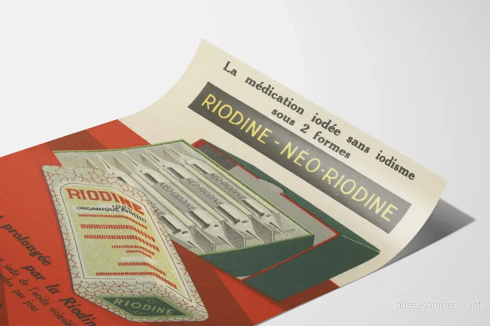 Vintage reklamposter RIODINE - Retro medicinsk väggdekoration - Bild 3
