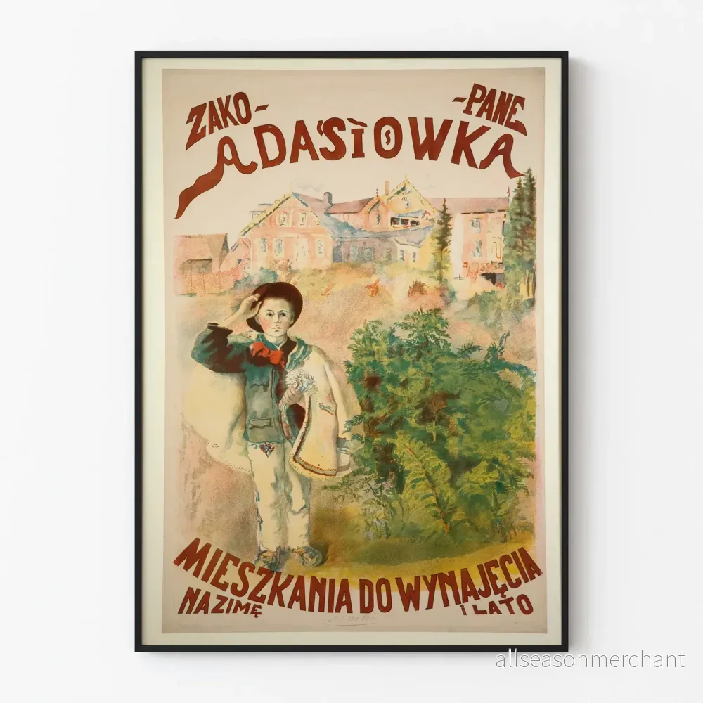 Vintageposter Zakopane Adasiowka väggdekoration