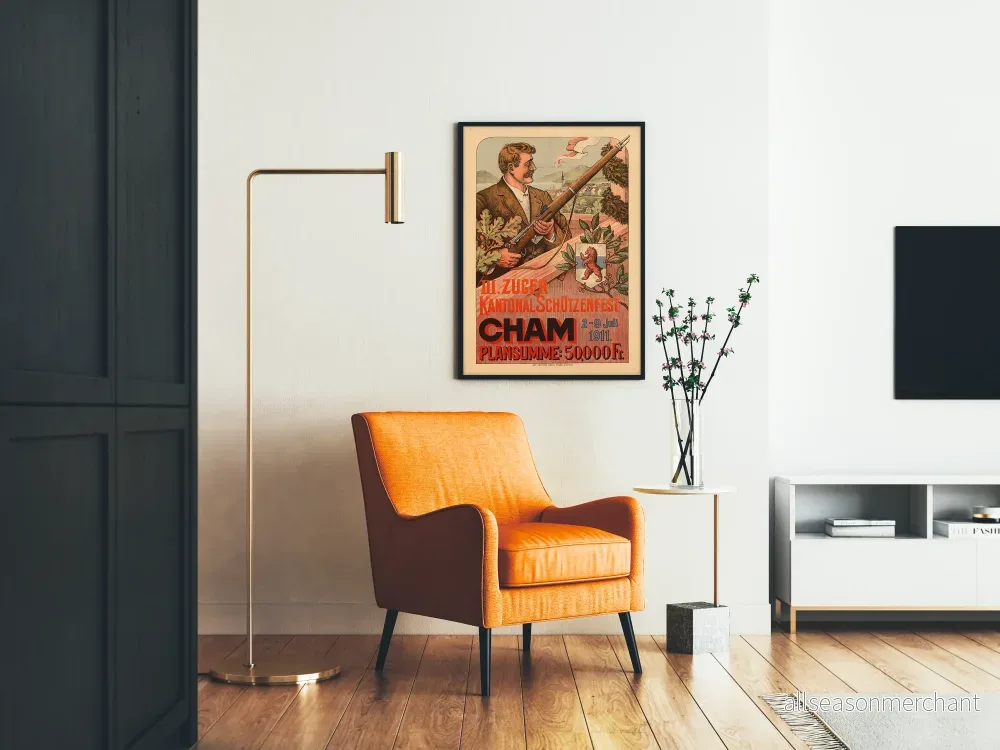 Vintageposter för skytte i Zug 1911 Cham - Bild 2