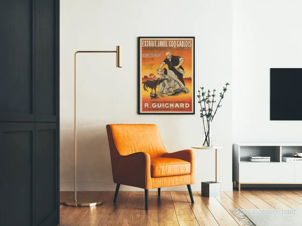 Vintageposter Extrait de Javel Le Coq Gaulois - Kemisk reklam R. Guichard Bordeaux - Bild 2