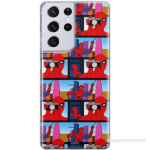 ERT GROUP mobiltelefonfodral för Samsung S21 ULTRA originalt och officiellt licensierat Marvel mönster Spider Man 038 optimalt anpassad till formen på mobiltelefonen, fodral tillverkad av TPU plast 5905795013332