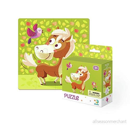 Dodo D300114 Educational Pony Puzzle 16 Pieces, Various 4820198240158