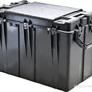 PELI 0500 extremt motståndskraftig transportlåda, IP67-vattentät, 267 liters kapacitet, tillverkad i USA, med anpassningsbar skuminredning, svart 19428088316 PELI 0500 extremt motståndskraftig transportlåda, IP67-vattentät, 267 liters kapacitet, tillverkad i USA, med anpassningsbar skuminredning, svart 19428088316