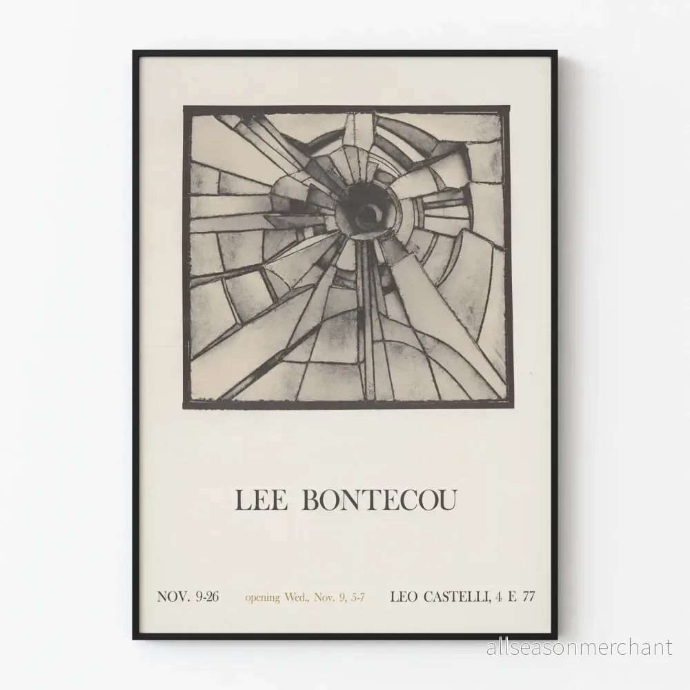 Utställningsposter av Lee Bontecou – Abstrakt konstnärlig design i svartvitt