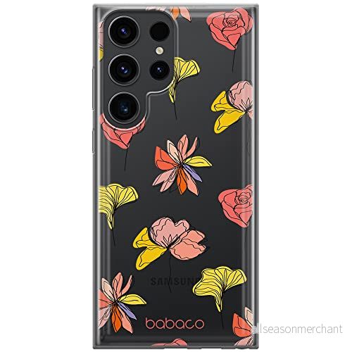 ERT GROUP mobiltelefonfodral för Samsung S23 ULTRA originalt och officiellt licensierat Babaco mönster Flowers 012 optimalt anpassad till formen på mobiltelefonen, gedeeltelijk transparant 5905511467951