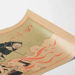 Vintageposter 'Books To Burn' - Humoristisk svart teckning - Bild 3
