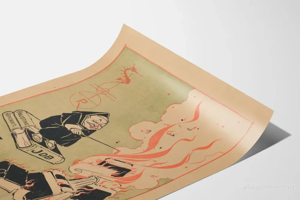 Vintageposter 'Books To Burn' - Humoristisk svart teckning - Bild 3