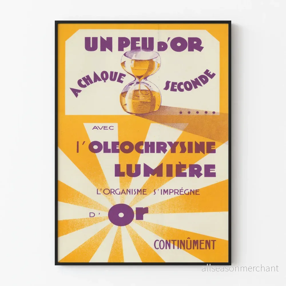 Vintageposter Lite guld väggdekoration retro
